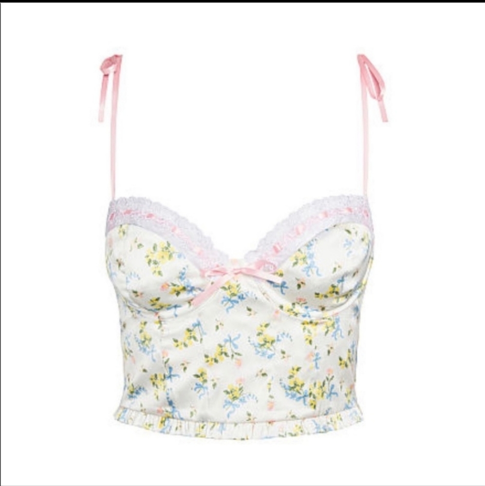 FOR LOVE & LEMONS Floral Print Charlotte Bustier